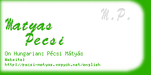 matyas pecsi business card