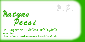 matyas pecsi business card